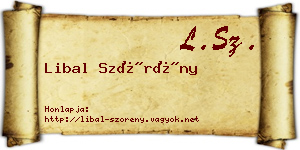 Libal Szörény névjegykártya